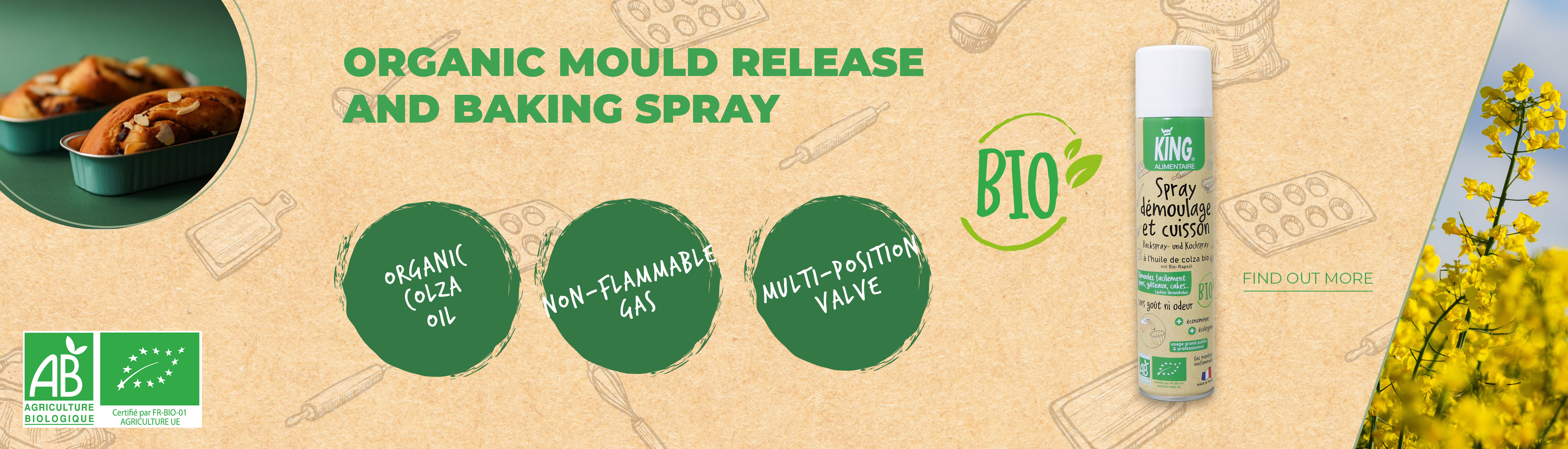 Spray démoulage bio