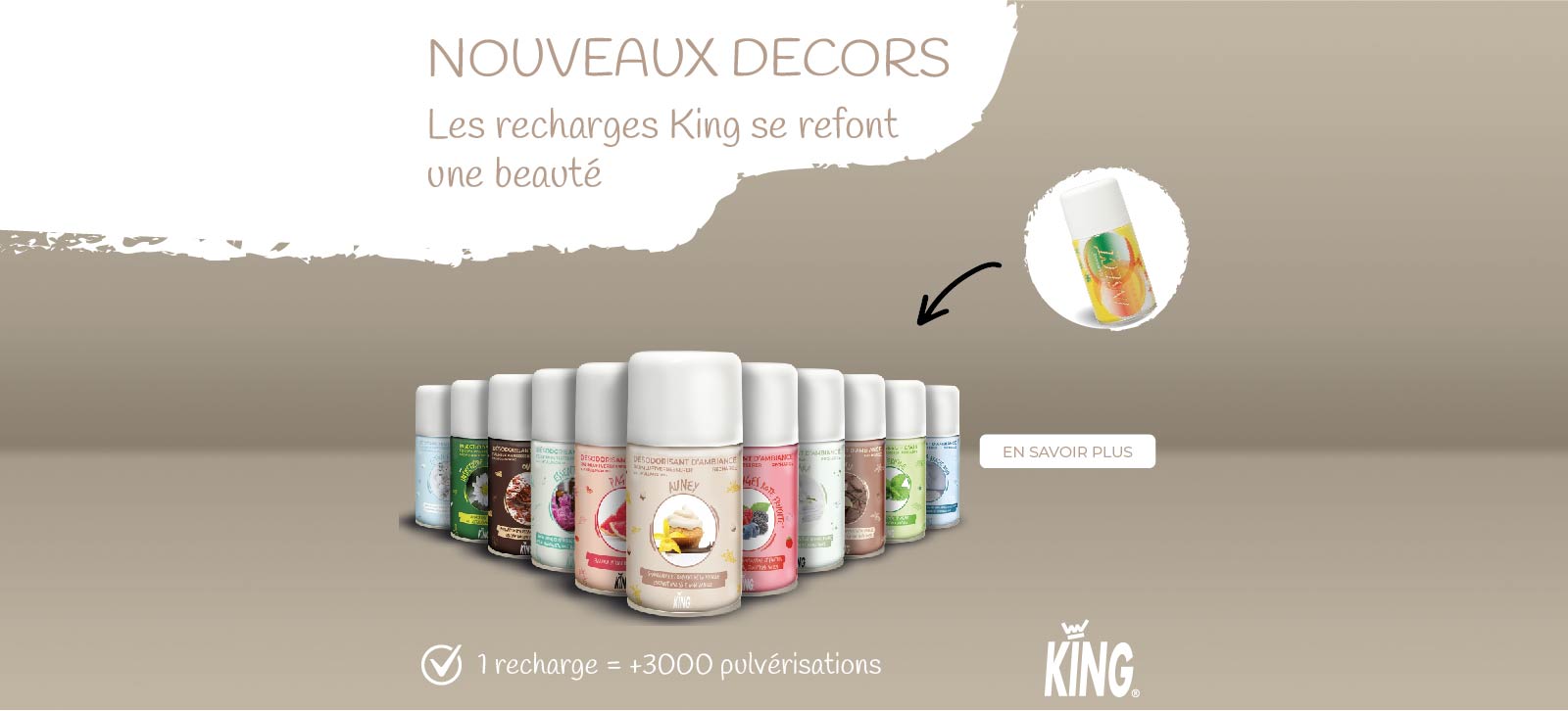 Nouveaux décors gamme recharges désodorisant KING