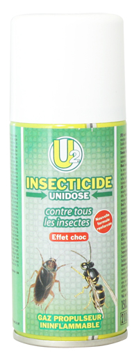 BOMBE ONE SHOT INSECTICIDE - 150 ml - Anti insectes volants et rampants -  U2 SICO - La capem